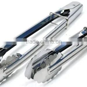Kitchen and Barbecue Grill Tongs BBQ Cooking Stainless Steel Locking Food Tong thumbnail-2