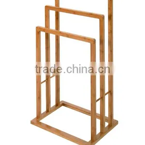 Natural Bamboo Towel Holder 3 Tier Towel Holder For Bathroom Accessories thumbnail-1