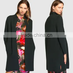 Winter Jacke Coat Long Sleeve Fur Coat Two Color Gray Plain Cotton Coat Wholesale Custom Apparel Made in China thumbnail-1