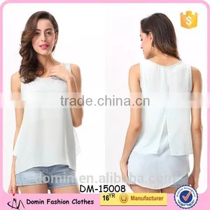 2015 New Stylish Manufacture Women Tops Chiffon Casual Tee Shirt thumbnail-1
