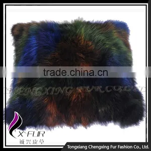 CX-D-55 Genuine Fox Fur Wholesale Custom Colorful Latest Design Cushion Cover thumbnail-5