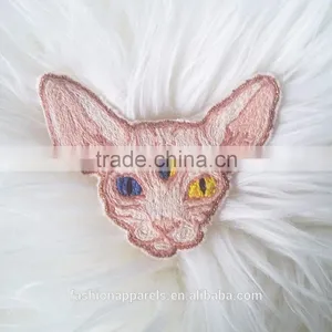 Custom Hand Made Hairless Cat Embroidered Patch for Clothes Embroidery Patch Made in China Choose Size/color thumbnail-2