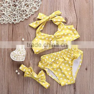Summer Clothing Baby Girl Bikini 2 Piece Dots Bow Swimsuit China Suppliers thumbnail-1