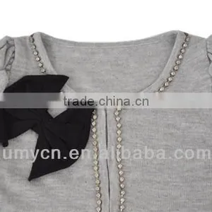 2014 New Girl's Two-stone Bowknot Bead Girl Sweater 12 Years thumbnail-3