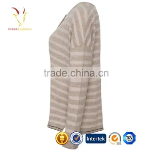 Women Striped Custom Knitted Cardigan Sweater thumbnail-2