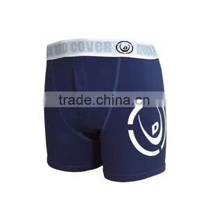 Navy Blue Mens Modal Boxer Brief for Men With Custom Elastic Waistband thumbnail-2