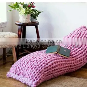 Cheap Imitation Wool Feeling Thick Knitted Chunky Blanket thumbnail-1