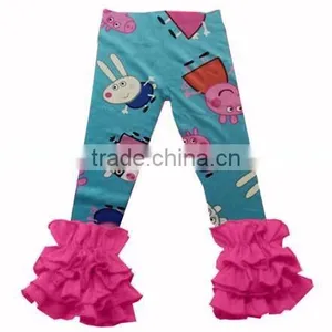 Wholesale Baby Girl Icing Ruffle Pants Cute Colorful Girls Icing Legging thumbnail-6