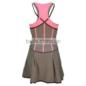 Hot Sale Custom Girls Women's Tennis Skirt Without Pockets Tennis Dress thumbnail-2