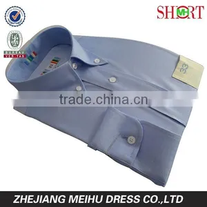 100% Organic Cotton Light Blue Long Sleeve Pin Point Oxford Shirts for Men thumbnail-1