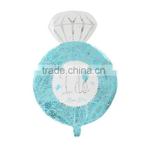 Aluminium Foil Balloons Party Decoration Finger Ring Blue Angel Message "I Do" Pattern thumbnail-2