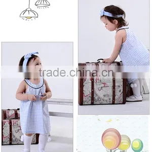 Latest New Model Kid Dress High Fashion Round Neck Girl Plaid Dress thumbnail-4