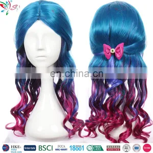 Popular Long Mazarine Curly Wig Purple Blue Mixed Cosplay Wig thumbnail-1