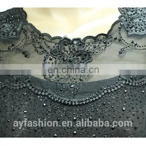 In Stock Embroidered Round Neck Lace Shirt Long Sleeve T Shirt thumbnail-4