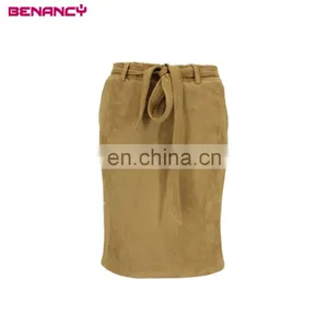 American Apparel Ladies Suede Pencil Bodycon Knee Length Skirt thumbnail-1