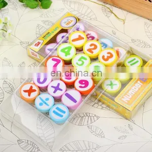 Round Numbers Eraser Set Educational Eraser Set Stationary Gift for Kids thumbnail-1