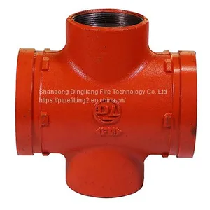 Ductile Iron Pipe Fittings Threaded Reducing Cross thumbnail-1