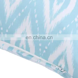 Turquoise Printed Decorative Cotton Canvas Pillow Sofa Throw With Cute Pom thumbnail-4