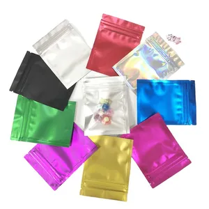Zip Lock Mylar Bags Heat Seal Storage Packaging Pack Pouches Reusable Plastic Grip Seal Aluminum Foil Sampling Packing Baggies thumbnail-1