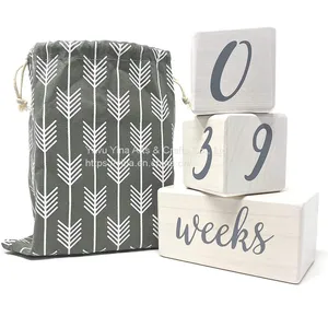 Wood Milestone Age Blocks, Baby Age Photo Blocks Baby Shower Gift and Keepsake thumbnail-4