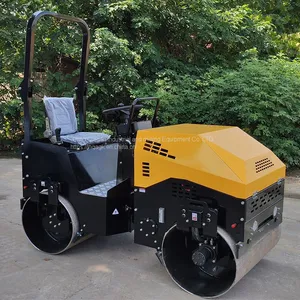 Twin Steel Wheel 1.8 Tons Twin Steel Wheel Vibratory Roller 390 Three Cylinder Diesel Powered Small Roller thumbnail-1