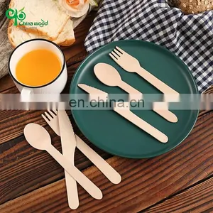 Yada 100% Biodegradable Multifunction Custom Logo Wooden Dessert Biodegradable Disposable Wooden Cutlery thumbnail-2