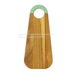 Hot Sale Acacia Wood Tray Board Charcuterie Platter and Serving Meat Board With Holes Chopping Block Cutting Board thumbnail-1