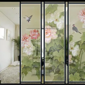 High-Class Decorative Fabric Laminated Glass Art Glass Fabric Wire Glass for Bathroom Living Room thumbnail-2