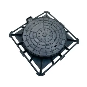 Jingdong EN124 Ductile Iron Manhole Hatch Cover C250 D400 E600 With Frame Heavy Duty Black Road Safety thumbnail-4