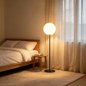 Minimalist Round Globe Floor Standing Lamp, Customizable Height Dimmable Light, CE ROHS Indoor Floor Lamp thumbnail-1