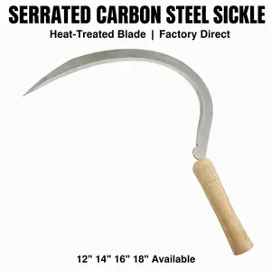 Carbon Steel Harvesting Sickle With Strong Forged Structure for Farm Tool Wholesalers Private Label Export Supply for African and Mi thumbnail-1
