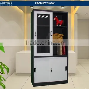 Metal File Cabinet With Glass Door Design Teenage Wordrobe Furniture Detachable Filing Cabinet Cupboard thumbnail-2