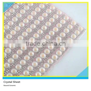 24*40 cm Round Ceramic Crystal Fabric Adhesive Sheets On Sale thumbnail-1