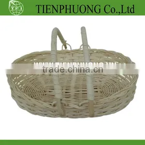 Wicker Shopping Basket With Moving Handle thumbnail-1
