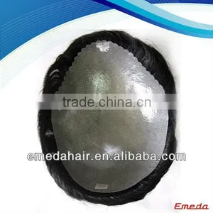New Style Indian Remy Hair Piece Toupee for Black Men thumbnail-1