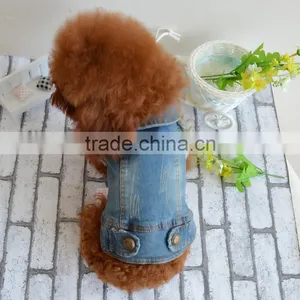 Retro-scratched Grain Cowboy Dog Clothes Small Spring/summer/autumn Teddy Bear Vest Pet Clothing thumbnail-1