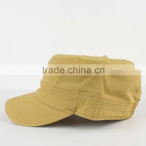 Custom Flat Top Army Cap Worn-out Black Cotton Military Hat Wholesale thumbnail-4