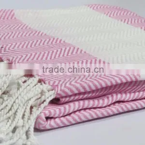 Hammam Turkish Moroccan Fouta Towel Peshtemal Soft Beach Pareo Cotton Towels thumbnail-2