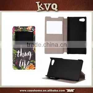 Painted PU Leather Case Cover For Sony Xperia Z5 Compact Premium thumbnail-2