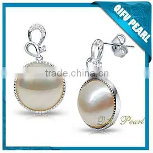 925 Silver Mabe Pearl Earring thumbnail-1