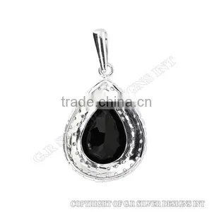 Black Onyx Pendant Sterling Silver,cz Pendants Wholesale,925 Silver Pendant Jewelry thumbnail-2