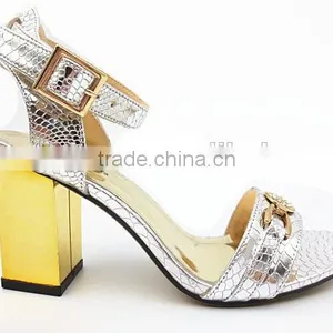 Middle Thick Heel Ankle Strap Office Lady Sandals With Button thumbnail-1
