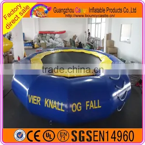 Blue Inflatable Water Trampoline Jumping Bed For Kids thumbnail-2