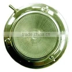 5" Red and White Brass Dome Light thumbnail-1