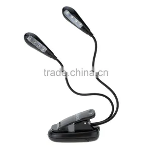 8 LEDs LIADA Dual Fleible Adjustable Lights Reading Clip-on Table Desk Study Lamp Music Score Light thumbnail-2
