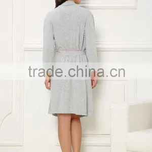 Women 100%cotton Nice Bathrobe With Edging thumbnail-6
