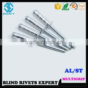 HIGH QUALITY FACTORY DOME HEAD ALU/ST MULTI GRIP BLIND RIVETS thumbnail-1