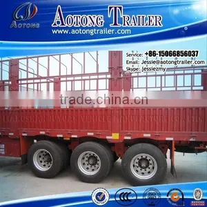 3 Axles Fence Cargo Semi Trailer for Livestock / Cow / Cattle Transportation thumbnail-1