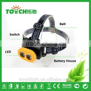 Cheap 3W Super Bright 2 Power White LED Headlight Headlamp 3 Modes 2LED Red Flashlight for Outdoor thumbnail-1