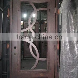Square Top Single Wrought Iron Door thumbnail-1